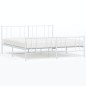 vidaXL Giroletto con Testiera e Pediera Metallo Bianco 193x203 cm vidaXL Giroletto con Testiera e Pediera Metallo Bianco 193x203 cm