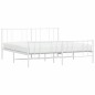 vidaXL Giroletto con Testiera e Pediera Metallo Bianco 193x203 cm vidaXL Giroletto con Testiera e Pediera Metallo Bianco 193x203 cm
