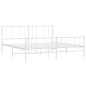 vidaXL Giroletto con Testiera e Pediera Metallo Bianco 183x213 cm