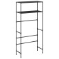 Rastrelliera per Lavatrice a 2 Livelli Nera 69x28x143 cm Ferro Rastrelliera per Lavatrice a 2 Livelli Nera 69x28x143 cm Ferro