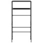 Rastrelliera per Lavatrice a 2 Livelli Nera 69x28x143 cm Ferro Rastrelliera per Lavatrice a 2 Livelli Nera 69x28x143 cm Ferro