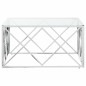 vidaXL Tavolino da Salotto 80x80x40 cm in Acciaio Inox e Vetro
