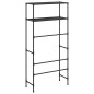 Rastrelliera per Lavatrice a 2 Livelli Nera 69x28x143 cm Ferro Rastrelliera per Lavatrice a 2 Livelli Nera 69x28x143 cm Ferro