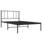 vidaXL Giroletto con Testiera in Metallo Nero 100x190 cm vidaXL Giroletto con Testiera in Metallo Nero 100x190 cm