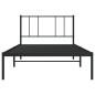 vidaXL Giroletto con Testiera in Metallo Nero 100x190 cm vidaXL Giroletto con Testiera in Metallo Nero 100x190 cm
