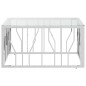 vidaXL Tavolino da Salotto 80x80x40 cm in Acciaio Inox e Vetro