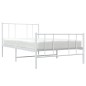 vidaXL Giroletto con Testiera e Pediera Metallo Bianco 90x200 cm vidaXL Giroletto con Testiera e Pediera Metallo Bianco 90x200 cm