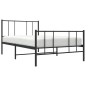 vidaXL Giroletto con Testiera e Pediera Metallo Nero 107x203 cm vidaXL Giroletto con Testiera e Pediera Metallo Nero 107x203 cm