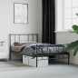 vidaXL Giroletto con Testiera e Pediera Metallo Nero 107x203 cm vidaXL Giroletto con Testiera e Pediera Metallo Nero 107x203 cm