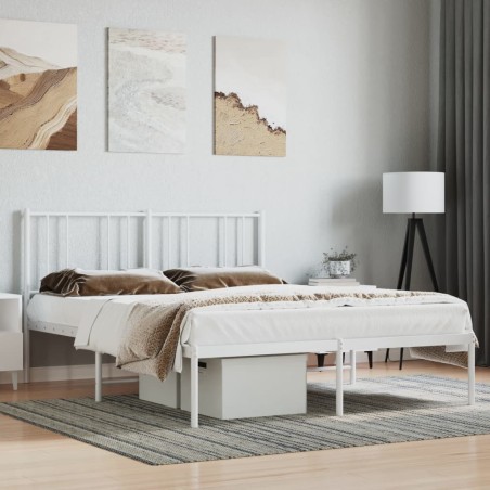 vidaXL Giroletto con Testiera Metallo Bianco 120x190 cm