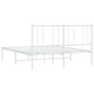 vidaXL Giroletto con Testiera Metallo Bianco 120x190 cm vidaXL Giroletto con Testiera Metallo Bianco 120x190 cm