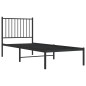 vidaXL Giroletto con Testiera in Metallo Nero 75x190 cm vidaXL Giroletto con Testiera in Metallo Nero 75x190 cm