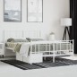 vidaXL Giroletto con Testiera e Pediera Metallo Bianco 120x190 cm vidaXL Giroletto con Testiera e Pediera Metallo Bianco 120x190 cm