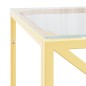 vidaXL Tavolino da Salotto 110x45x45 cm in Acciaio Inox e Vetro