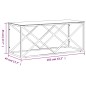 vidaXL Tavolino da Salotto 110x45x45 cm in Acciaio Inox e Vetro