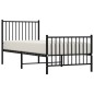 vidaXL Giroletto con Testiera e Pediera Metallo Nero 80x200 cm