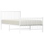 vidaXL Giroletto con Testiera e Pediera Metallo Bianco 100x200 cm vidaXL Giroletto con Testiera e Pediera Metallo Bianco 100x200 cm