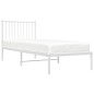 vidaXL Giroletto con Testiera Metallo Bianco 80x200 cm vidaXL Giroletto con Testiera Metallo Bianco 80x200 cm