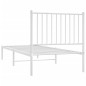 vidaXL Giroletto con Testiera Metallo Bianco 80x200 cm vidaXL Giroletto con Testiera Metallo Bianco 80x200 cm