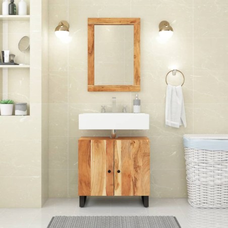 vidaXL Mobile Lavabo 62x33x58 cm Legno Massello Acacia e Multistrato