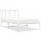 vidaXL Giroletto con Testiera Metallo Bianco 100x190 cm vidaXL Giroletto con Testiera Metallo Bianco 100x190 cm