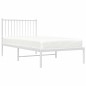 vidaXL Giroletto con Testiera Metallo Bianco 90x190 cm vidaXL Giroletto con Testiera Metallo Bianco 90x190 cm