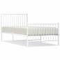 vidaXL Giroletto con Testiera e Pediera Metallo Bianco 90x190 cm