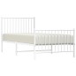 vidaXL Giroletto con Testiera e Pediera Metallo Bianco 90x190 cm