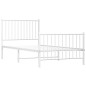 vidaXL Giroletto con Testiera e Pediera Metallo Bianco 90x190 cm