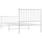 vidaXL Giroletto con Testiera e Pediera Metallo Bianco 90x190 cm