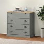 vidaXL Cassettiera VIGO Grigia 80x40x76 cm in Legno Massello di Pino vidaXL Cassettiera VIGO Grigia 80x40x76 cm in Legno Massello di Pino