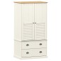 vidaXL Armadio VIGO 90x55x176 cm in Legno Massello di Pino Bianco vidaXL Armadio VIGO 90x55x176 cm in Legno Massello di Pino Bianco