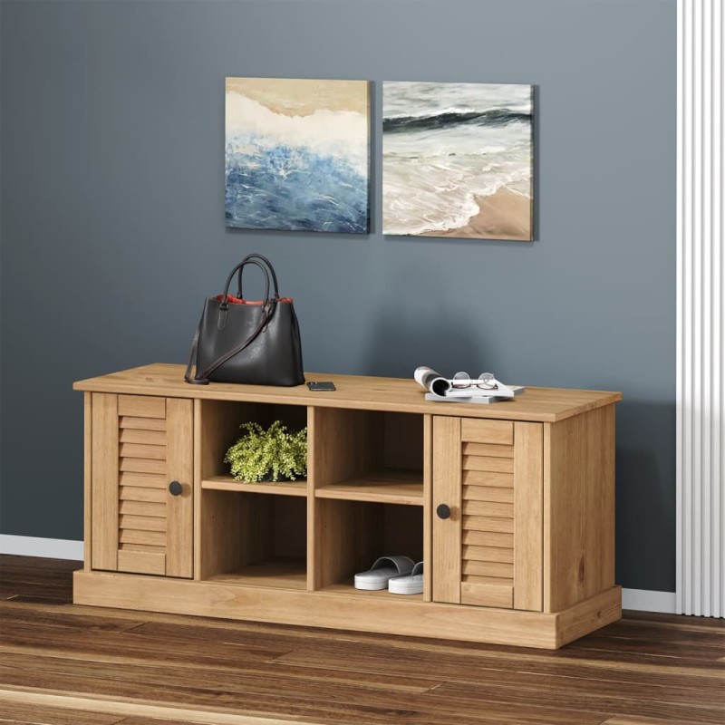vidaXL Panca Porta Scarpe VIGO 106x35x40 cm in Legno Massello di Pino vidaXL Panca Porta Scarpe VIGO 106x35x40 cm in Legno Massello di Pino