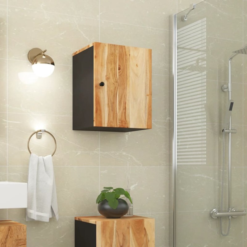 vidaXL Mobile da Bagno a Parete 38x33x48cm in Legno Massello di Acacia vidaXL Mobile da Bagno a Parete 38x33x48cm in Legno Massello di Acacia