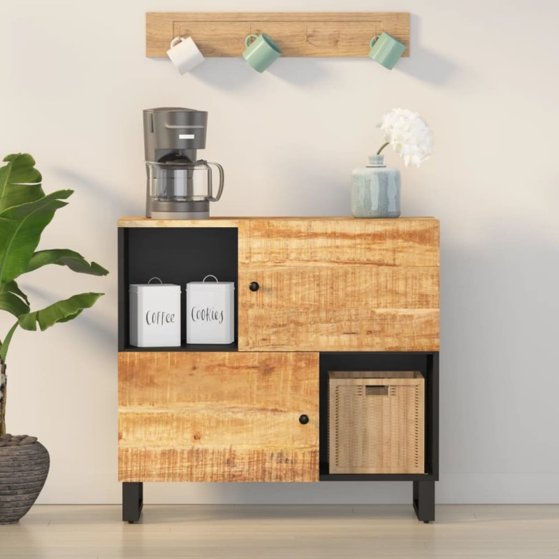 vidaXL Credenza con 2 Ante 80x33x75 cm in Legno Massello di Mango vidaXL Credenza con 2 Ante 80x33x75 cm in Legno Massello di Mango