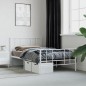 vidaXL Giroletto con Testiera e Pediera Metallo Bianco 90x190 cm vidaXL Giroletto con Testiera e Pediera Metallo Bianco 90x190 cm
