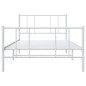 vidaXL Giroletto con Testiera e Pediera Metallo Bianco 90x190 cm vidaXL Giroletto con Testiera e Pediera Metallo Bianco 90x190 cm