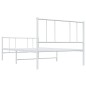 vidaXL Giroletto con Testiera e Pediera Metallo Bianco 90x190 cm vidaXL Giroletto con Testiera e Pediera Metallo Bianco 90x190 cm