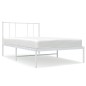 vidaXL Giroletto con Testiera Metallo Bianco 100x190 cm vidaXL Giroletto con Testiera Metallo Bianco 100x190 cm