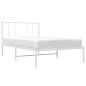 vidaXL Giroletto con Testiera Metallo Bianco 100x190 cm vidaXL Giroletto con Testiera Metallo Bianco 100x190 cm