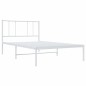vidaXL Giroletto con Testiera Metallo Bianco 100x190 cm vidaXL Giroletto con Testiera Metallo Bianco 100x190 cm