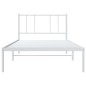 vidaXL Giroletto con Testiera Metallo Bianco 100x190 cm vidaXL Giroletto con Testiera Metallo Bianco 100x190 cm