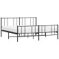 vidaXL Giroletto con Testiera e Pediera Metallo Nero 183x213 cm vidaXL Giroletto con Testiera e Pediera Metallo Nero 183x213 cm