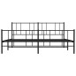vidaXL Giroletto con Testiera e Pediera Metallo Nero 183x213 cm vidaXL Giroletto con Testiera e Pediera Metallo Nero 183x213 cm