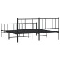 vidaXL Giroletto con Testiera e Pediera Metallo Nero 183x213 cm vidaXL Giroletto con Testiera e Pediera Metallo Nero 183x213 cm