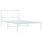 vidaXL Giroletto con Testiera Metallo Bianco 90x190 cm