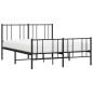 vidaXL Giroletto con Testiera e Pediera Metallo Nero 120x190 cm vidaXL Giroletto con Testiera e Pediera Metallo Nero 120x190 cm