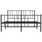 vidaXL Giroletto con Testiera e Pediera Metallo Nero 120x190 cm vidaXL Giroletto con Testiera e Pediera Metallo Nero 120x190 cm