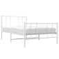 vidaXL Giroletto con Testiera e Pediera Metallo Bianco 100x190 cm vidaXL Giroletto con Testiera e Pediera Metallo Bianco 100x190 cm