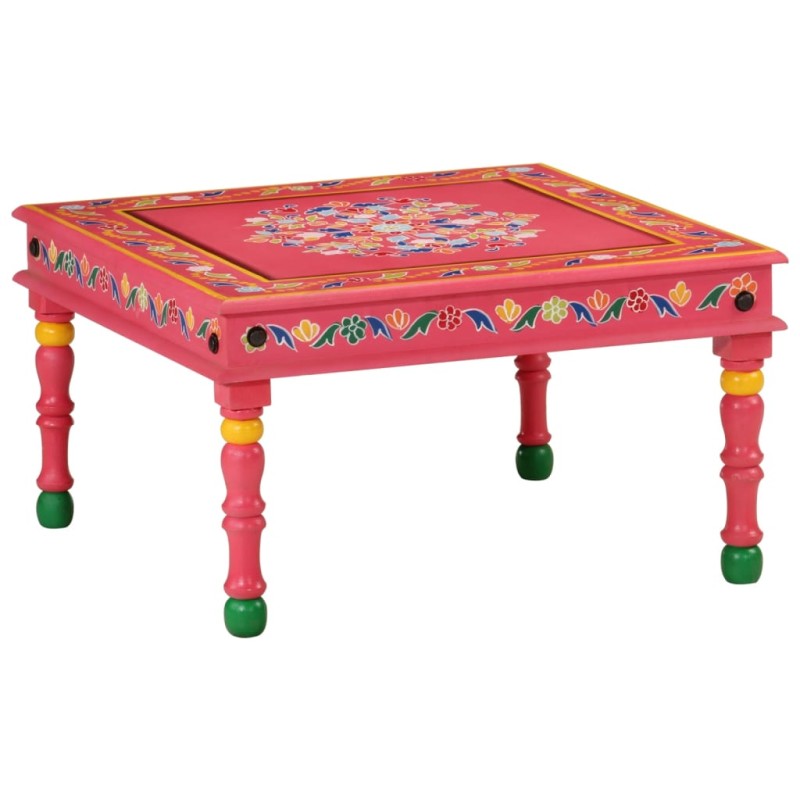 vidaXL Tavolino Salotto Rosa Dipinto a Mano Legno Massello Mango vidaXL Tavolino Salotto Rosa Dipinto a Mano Legno Massello Mango